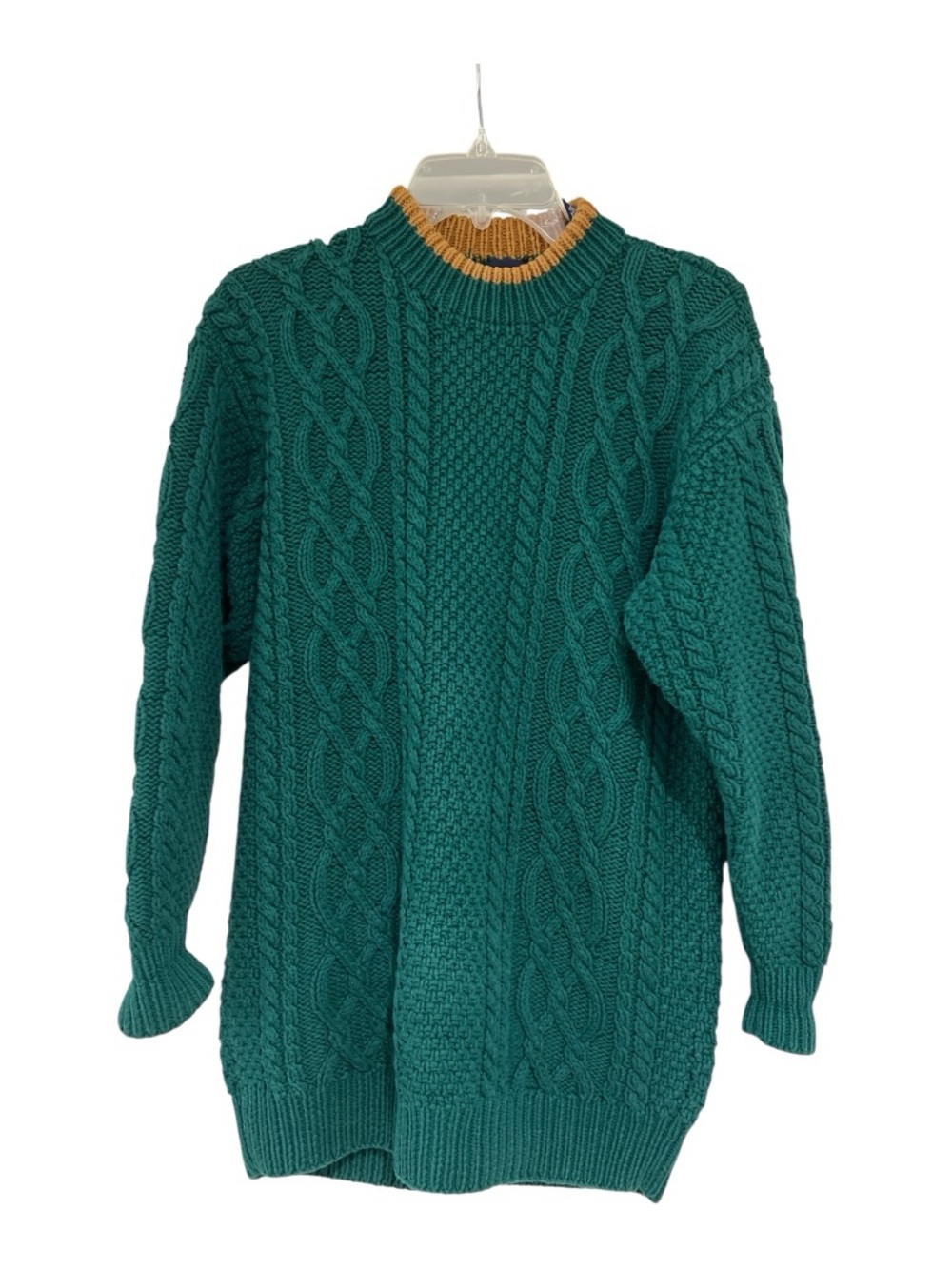 GAP Vintage Hand Knit Cable Sweater with Contrast Collar - 100% cotton